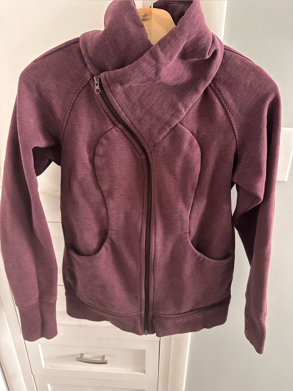 Lululemon Scuba Cozy Cuddle Up Zip Hoodie Plum 8 Athletic Funnel Neck Jacket